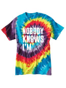 Nobody Knows I'm Gay Tie Dye Tee -SmartPrintsInk Designs