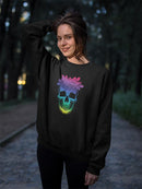 Flower Skull Sweatshirt -SmartPrintsInk Designs