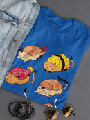Sushi Cats Shaped T-shirt -SmartPrintsInk Designs