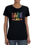 Love Is Love. Shaped T-shirt -SmartPrintsInk Designs