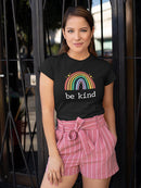 The Be Kind Rainbow Shaped T-shirt -SmartPrintsInk Designs
