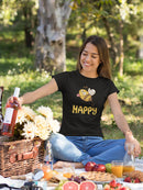 Happy Bee Shaped T-shirt -SmartPrintsInk Designs