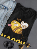 Happy Bee Shaped T-shirt -SmartPrintsInk Designs