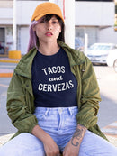 Tacos And Cervezas Shaped T-shirt -SmartPrintsInk Designs
