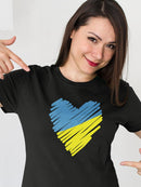Ukraine Heart Shaped T-shirt -SmartPrintsInk Designs