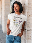 California Wildflowers Shaped T-shirt -SmartPrintsInk Designs