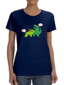 T-Rex Tries To Spank Shaped T-shirt -SmartPrintsInk Designs