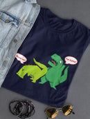 T-Rex Tries To Spank Shaped T-shirt -SmartPrintsInk Designs