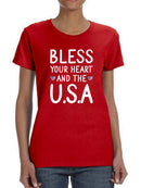 Bless Your Heart And The Usa Shaped T-shirt -SmartPrintsInk Designs