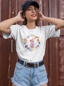 Happy Easter Floral Bunny Shaped T-shirt -SmartPrintsInk Designs