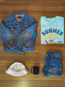 Sumer Vibes W Shaka Hand Tie Dye Tee -SmartPrintsInk Designs
