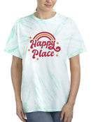 Hapy Place Retro Rainbow Tie Dye Tee -SmartPrintsInk Designs