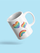 Pride Hearts And Rainbows Patter Mug -SmartPrintsInk Designs