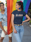 Queer Text Shaped T-shirt -SmartPrintsInk Designs
