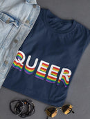 Queer Text Shaped T-shirt -SmartPrintsInk Designs