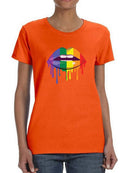 Lgbt Rainbow Lips Shaped T-shirt -SmartPrintsInk Designs