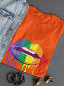 Lgbt Rainbow Lips Shaped T-shirt -SmartPrintsInk Designs