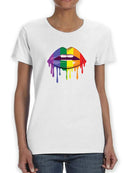 Lgbt Rainbow Lips Shaped T-shirt -SmartPrintsInk Designs