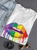Lgbt Rainbow Lips Shaped T-shirt -SmartPrintsInk Designs