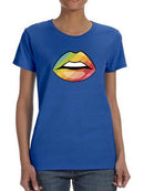 Rainbow Lips Lgbt Shaped T-shirt -SmartPrintsInk Designs