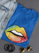 Rainbow Lips Lgbt Shaped T-shirt -SmartPrintsInk Designs