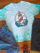 Vintage Lighthouse Art Tie Dye Tee -SmartPrintsInk Designs
