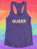 Queer Rainbow Slogan Racerback Tank -SmartPrintsInk Designs