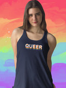 Queer Rainbow Slogan Racerback Tank -SmartPrintsInk Designs