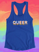 Queer Rainbow Slogan Racerback Tank -SmartPrintsInk Designs