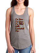 I'm Here, Queer With Fear Racerback Tank -SmartPrintsInk Designs