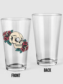 Old School Tattoo W Roses Pint Glass -SmartPrintsInk Designs