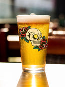Old School Tattoo W Roses Pint Glass -SmartPrintsInk Designs