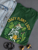 Crazy Plant Lady Cute Skeleton T-shirt -SmartPrintsInk Designs