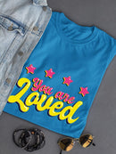 You Are Loved Bubblegum Text T-shirt -SmartPrintsInk Designs