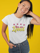 You Are Loved Bubblegum Text T-shirt -SmartPrintsInk Designs