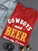 Cowboys And Beer T-shirt -SmartPrintsInk Designs