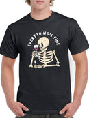 Everything's Fine Skull W Wine T-shirt -SmartPrintsInk Designs