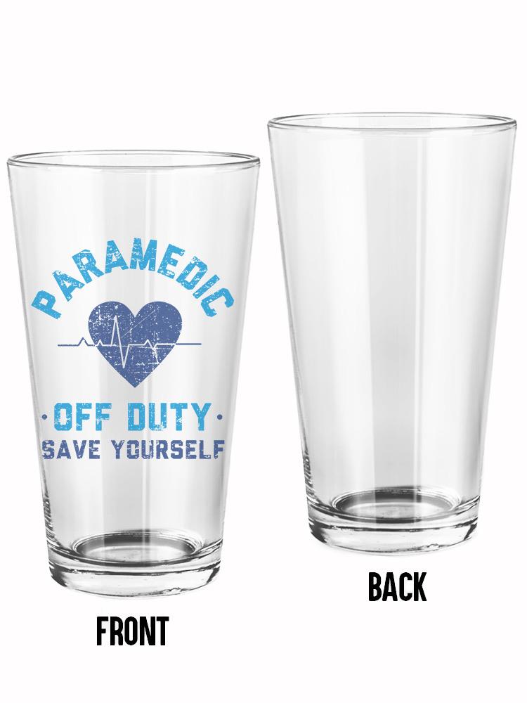 Paramedic Off Duty Pint Glass -SmartPrintsInk Designs