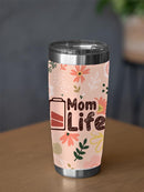 Mom Life. Half Battery Tumbler -SmartPrintsInk Designs