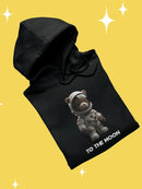 To The Moon, Astronaut Bear Hoodie -SmartPrintsInk Designs