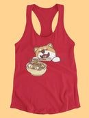 Corgi Dog And Ramen Bowl Racerback Tank -SPIdeals Designs