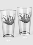 Hanging Sloth Pint Glass -SPIdeals Designs