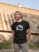 Wolf Howling In Moon T-shirt -SPIdeals Designs