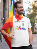 Before And After Coffee T-shirt -SPIdeals Designs