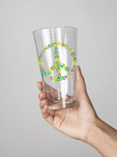 A Floral Peace Sign Pint Glass -SPIdeals Designs