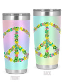 A Floral Peace Sign Tumbler -SPIdeals Designs