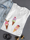 3 Ice Cream Cones T-shirt -SPIdeals Designs
