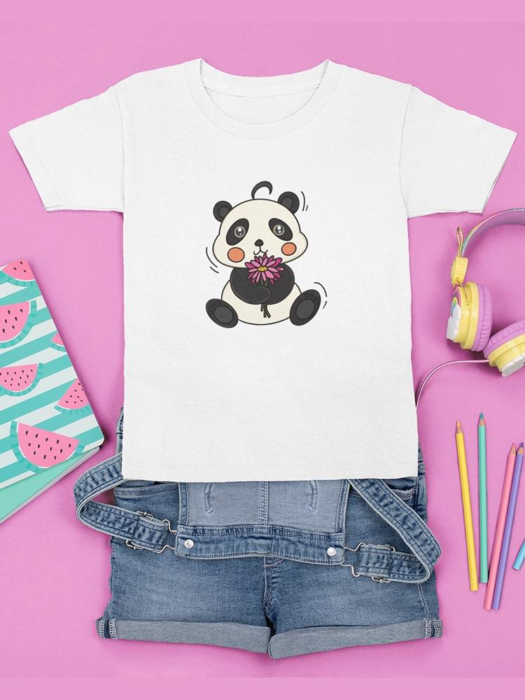 Panda With Tulips T-shirt -SPIdeals Designs
