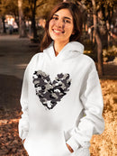 Camouflage Heart Hoodie -SPIdeals Designs