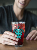 Turtle With A Pattern Pint Glass -SPIdeals Designs